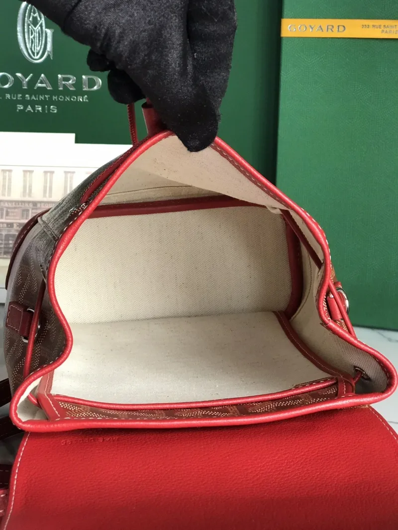 Goyard Red Mini Leather Backpack - Image 8