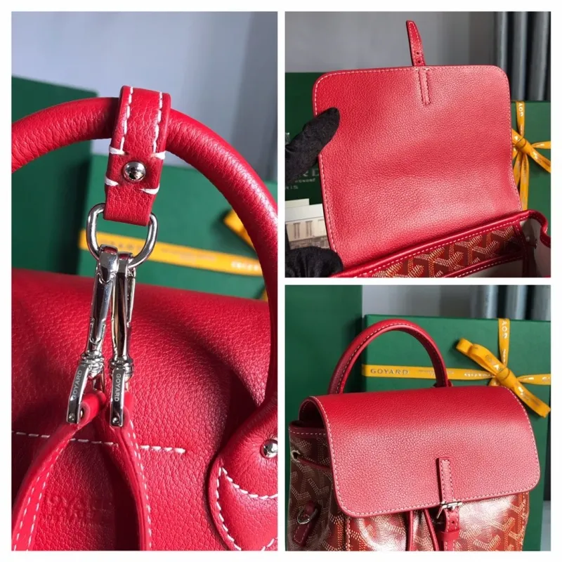 Goyard Red Mini Leather Backpack - Image 9