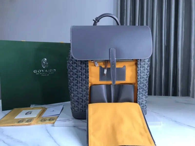 Goyard Gray Monogram Canvas Backpack - Image 5