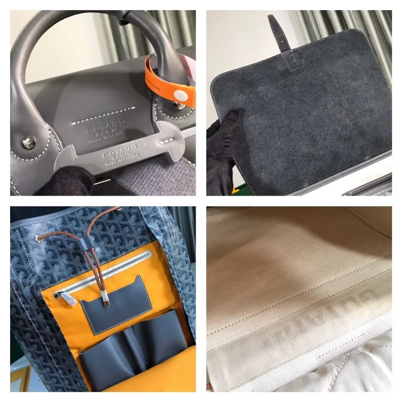 Goyard Gray Monogram Canvas Backpack - Image 9