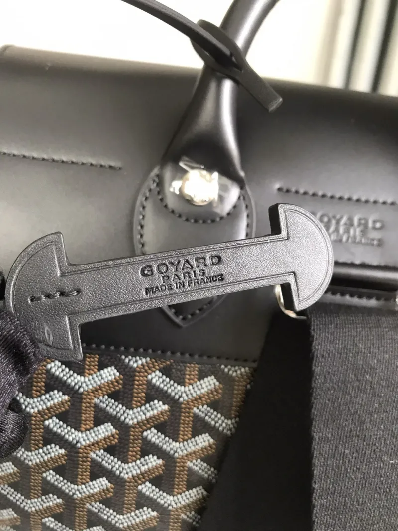 Goyard Black Monogram Leather Backpack - Image 4