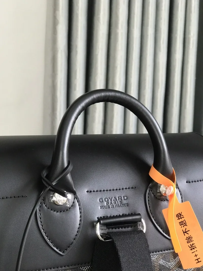 Goyard Black Monogram Leather Backpack - Image 6