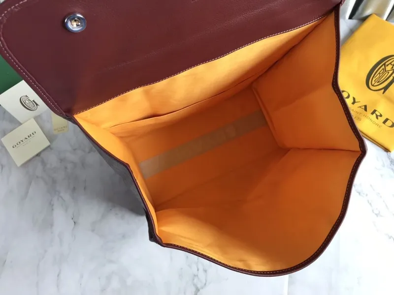 Goyard Luxury Burgundy Leather Backpack - Image 8