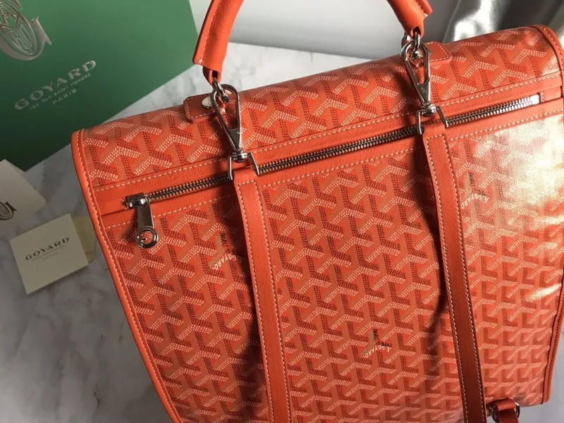 Goyard Orange Luxury Backpack - Image 6