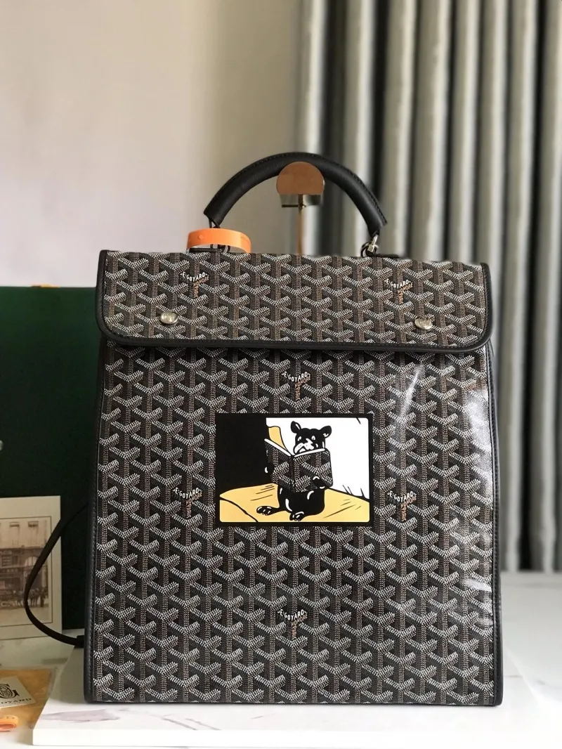 Goyard Black Monogram Canvas Backpack
