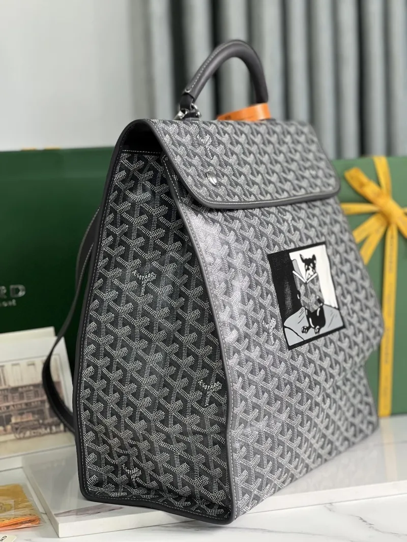 Alternative view of Goyard Gray Monogram Leather Backpack