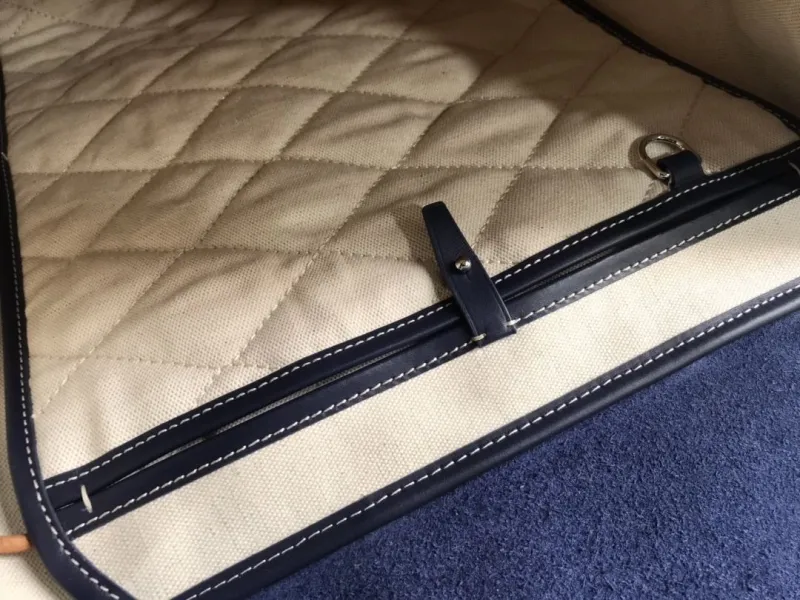 Goyard Navy Blue Canvas Leather Backpack - Image 7