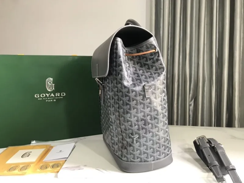 Alternative view of Luxury Goyard Gray Canvas Backpack