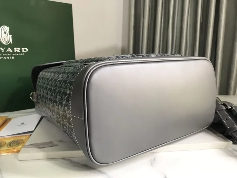 Luxury Goyard Gray Canvas Backpack - Image 4