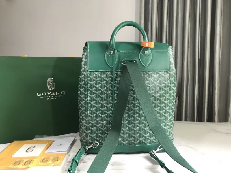 Goyard Green Leather Backpack - Image 3