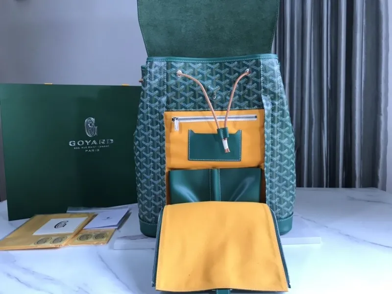 Goyard Green Leather Backpack - Image 6