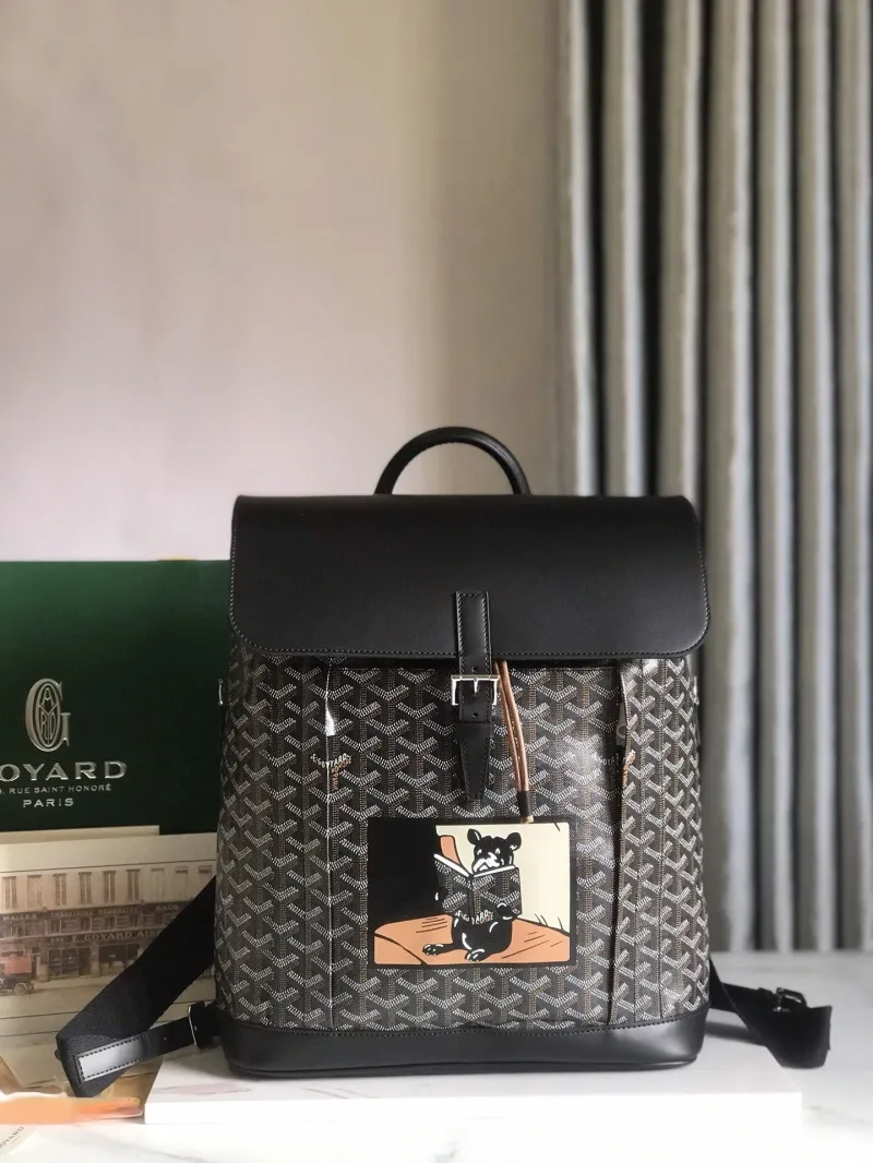 Goyard Luxury Black Monogram Backpack