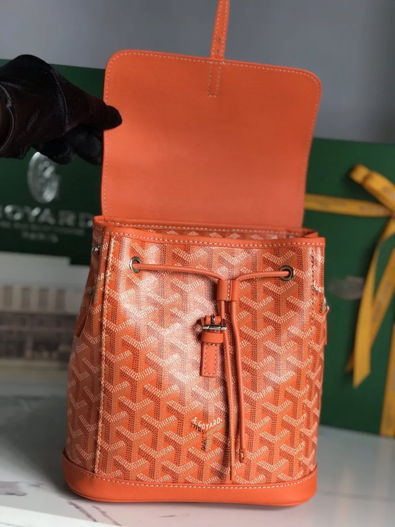 Goyard Orange Mini Leather Backpack - Image 5