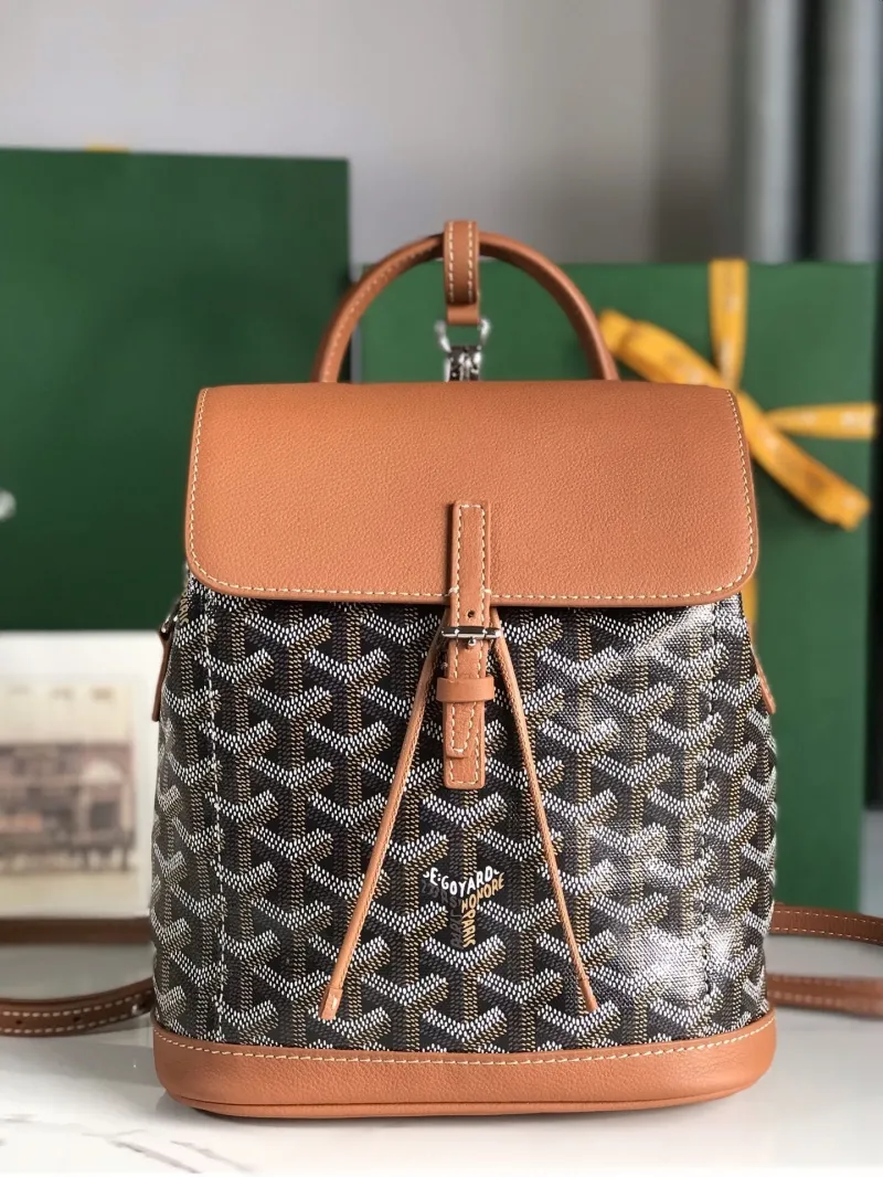 Goyard Black Tan Mini Backpack