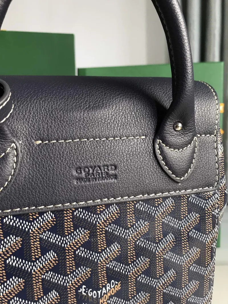 Goyard Navy Blue Backpack Model 81 - Image 3