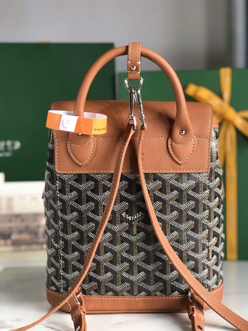 Alternative view of Goyard Brown Leather Mini Backpack
