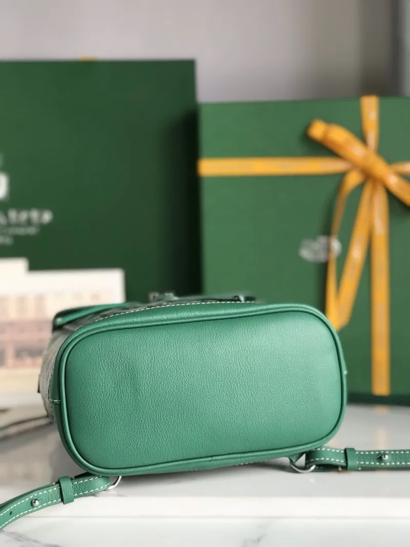Goyard Green Mini Leather Backpack - Image 4