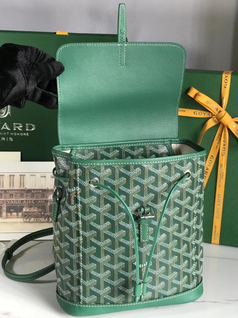 Goyard Green Mini Leather Backpack - Image 6