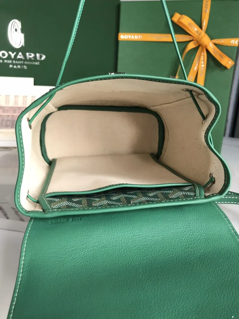 Goyard Green Mini Leather Backpack - Image 8