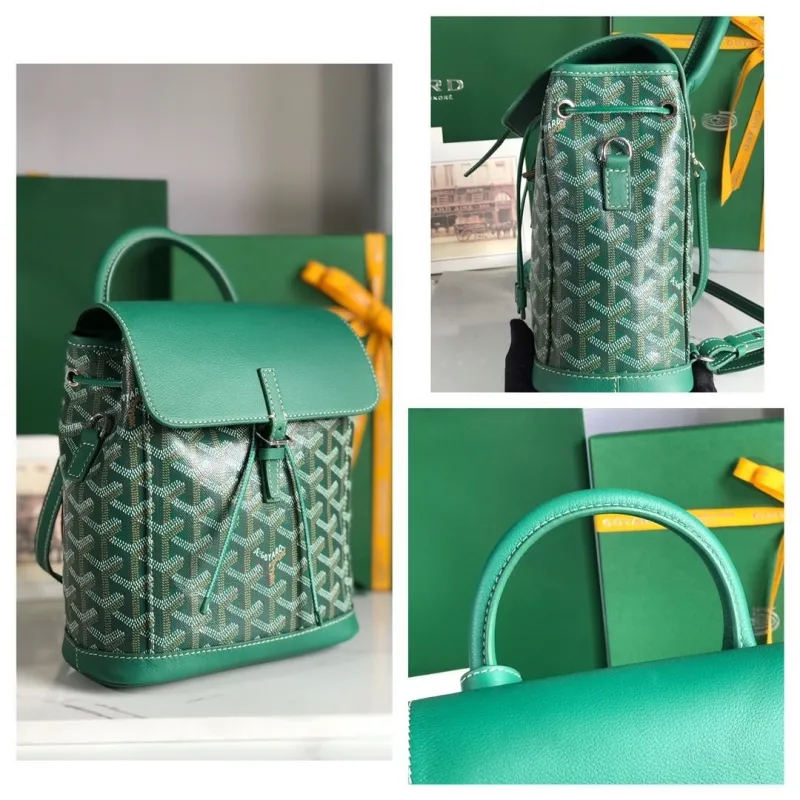 Goyard Green Mini Leather Backpack - Image 9
