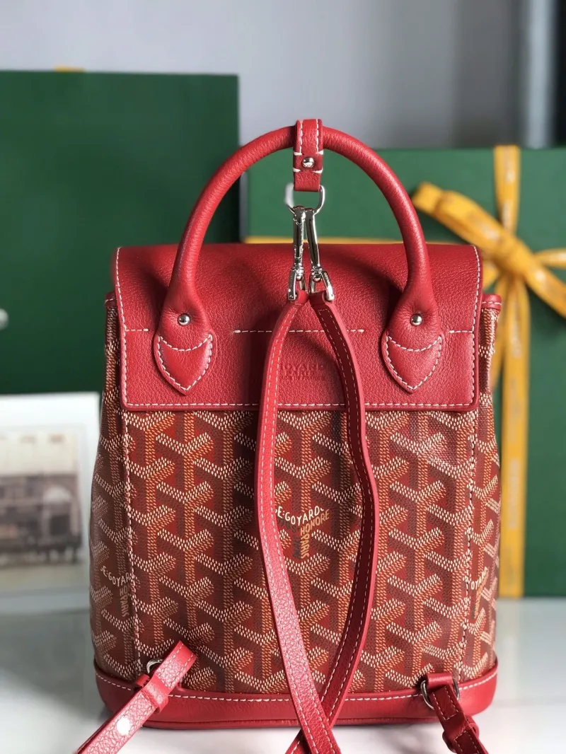 Goyard Red Designer Backpack - Image 4
