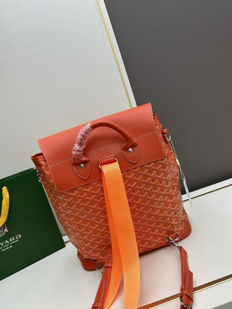 Goyard Orange Leather Backpack - Image 3