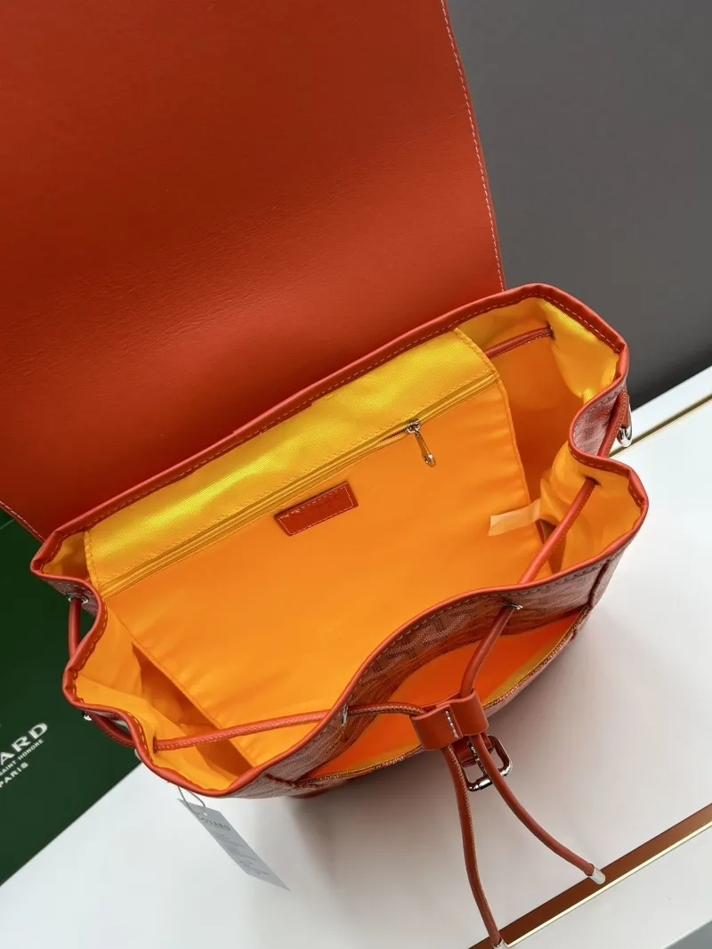 Goyard Orange Designer Backpack 121 - Image 7
