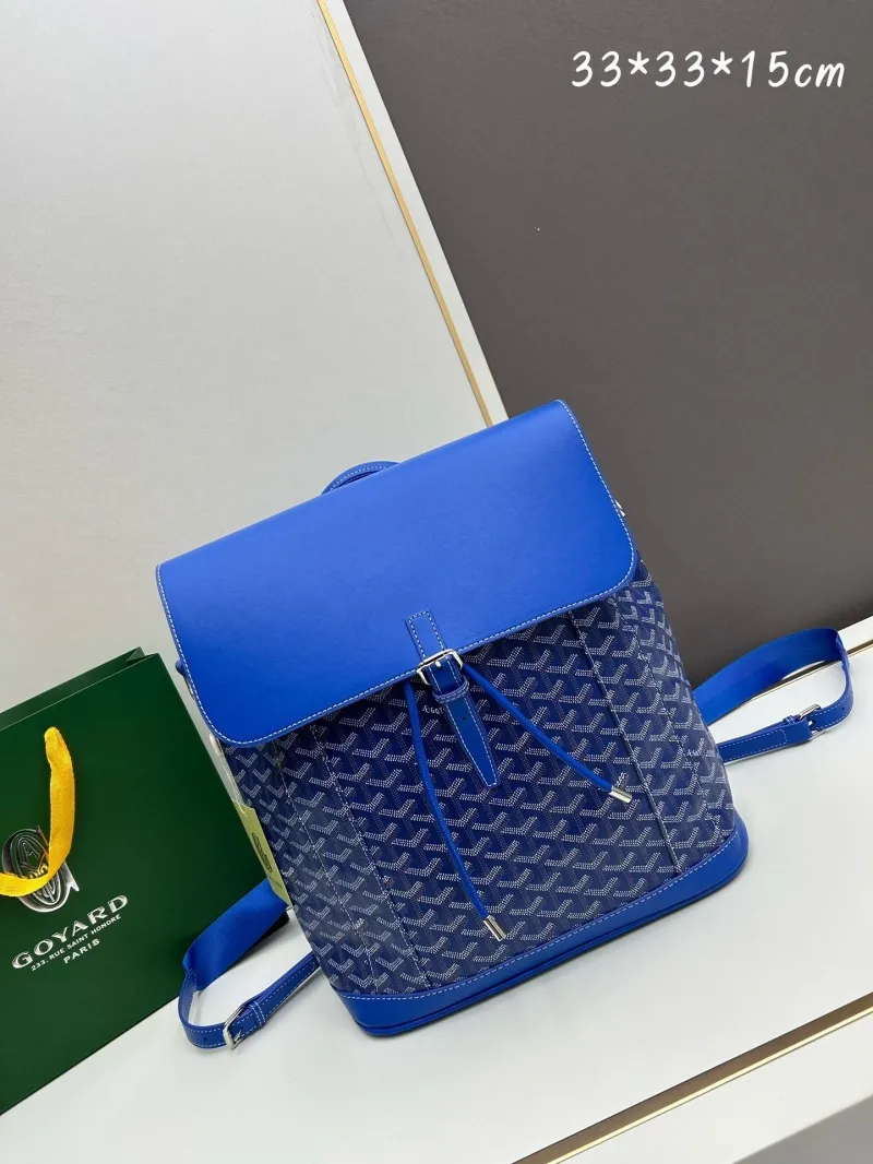 Goyard Blue Backpack Model 122 33x33x15cm