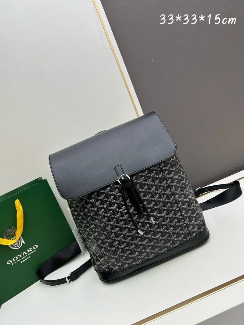 Goyard Black Monogram Canvas Backpack