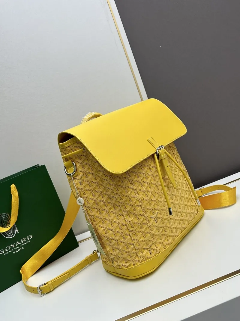 Alternative view of Goyard Yellow Leather Backpack 124