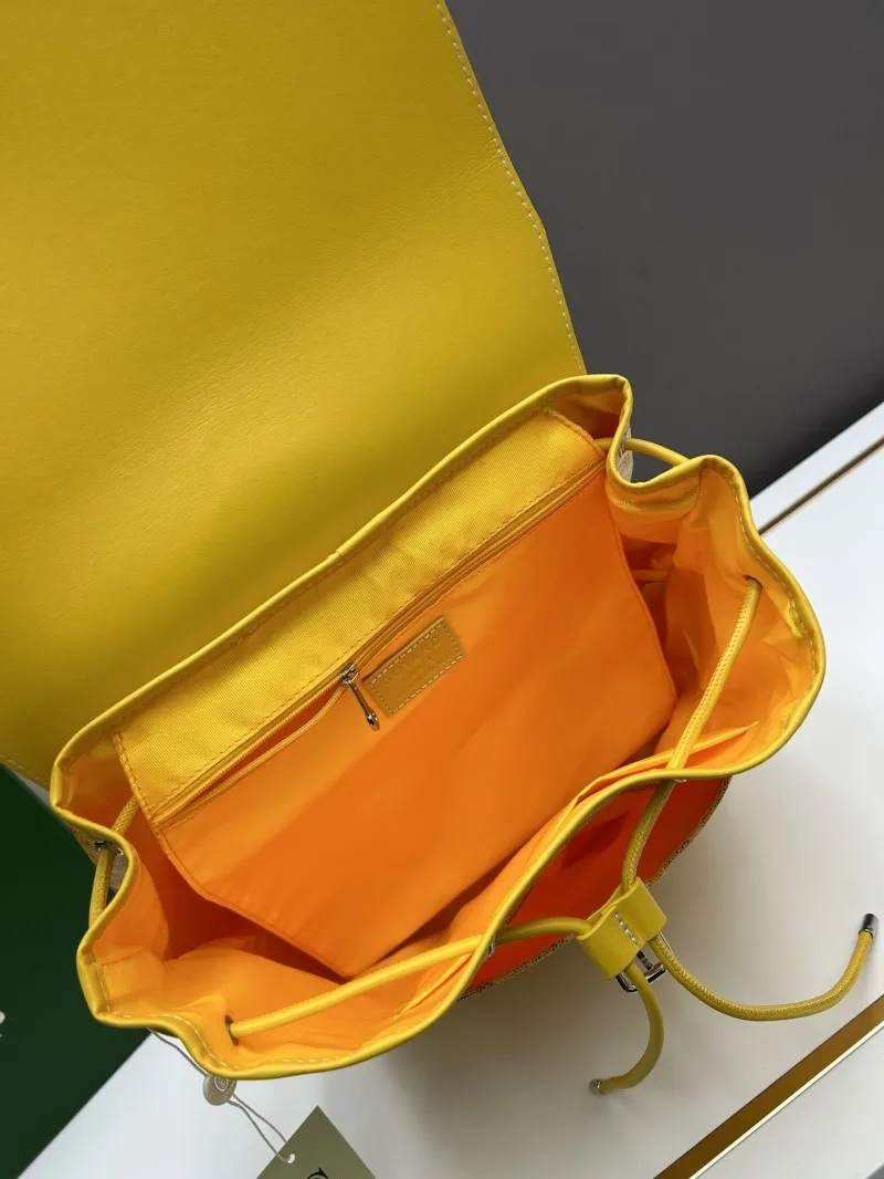 Goyard Yellow Leather Backpack 124 - Image 7