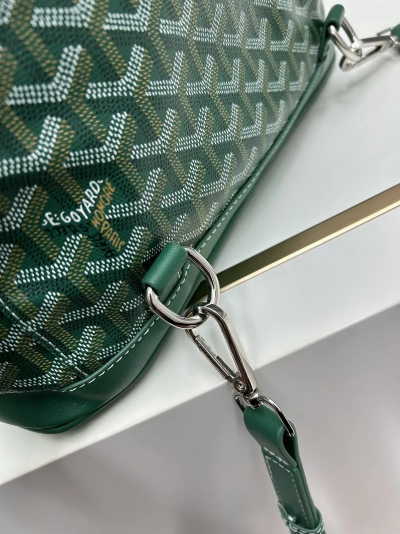 Goyard Green Canvas Leather Backpack - Image 6