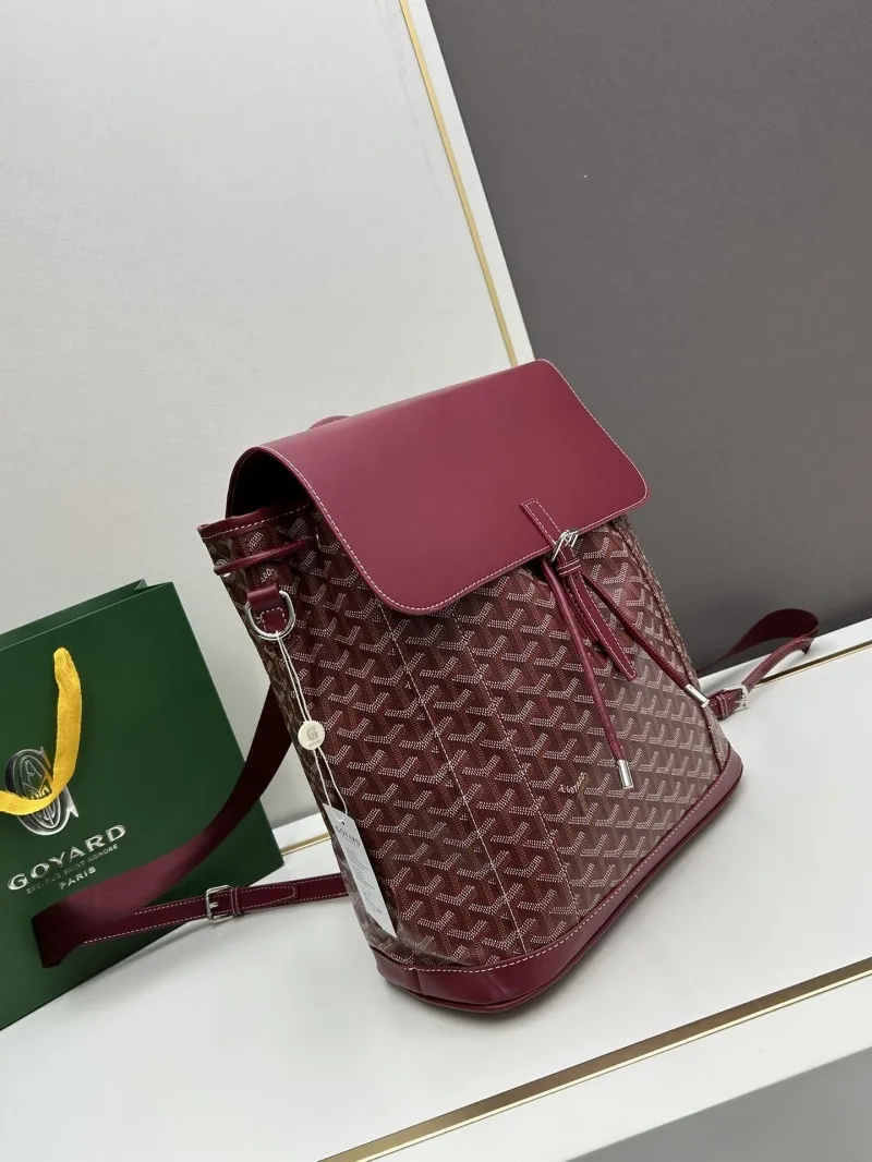 Alternative view of Goyard Burgundy Leather Backpack 129