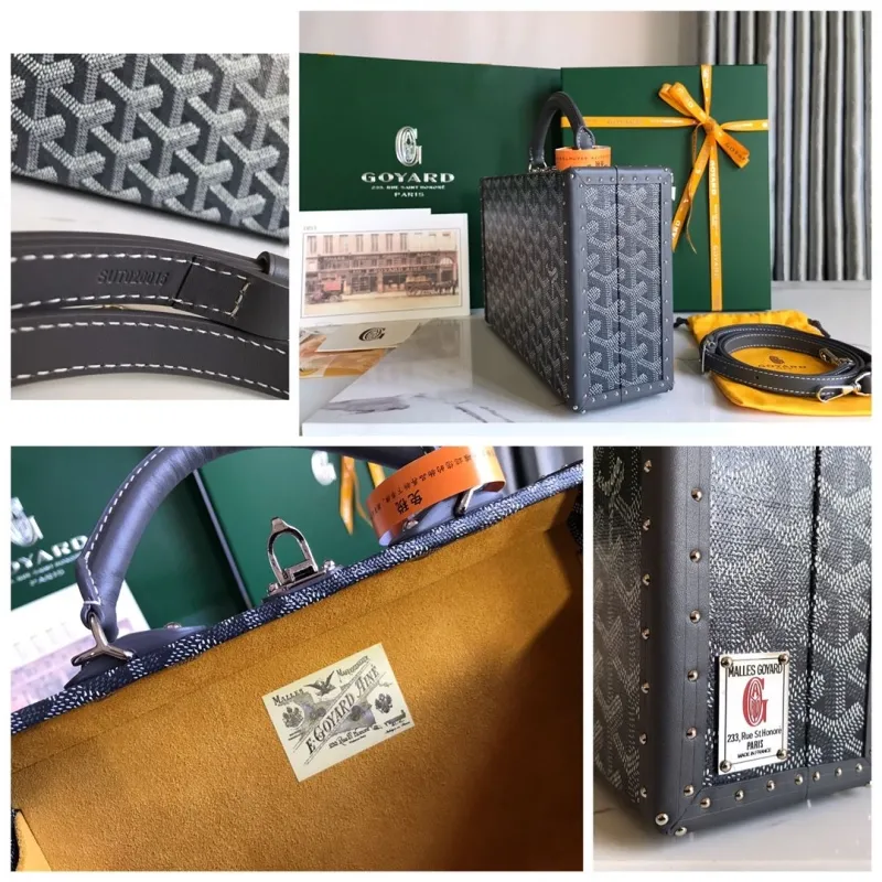Goyard Dark Gray Trunk Box Handbag - Image 9