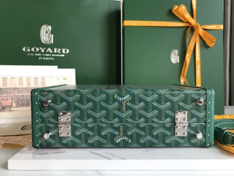 Goyard Green Valise Box Handbag - Image 4