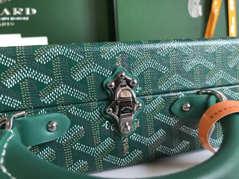 Goyard Green Valise Box Handbag - Image 5