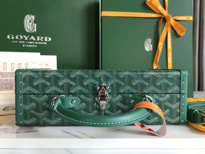 Goyard Green Valise Box Handbag - Image 6
