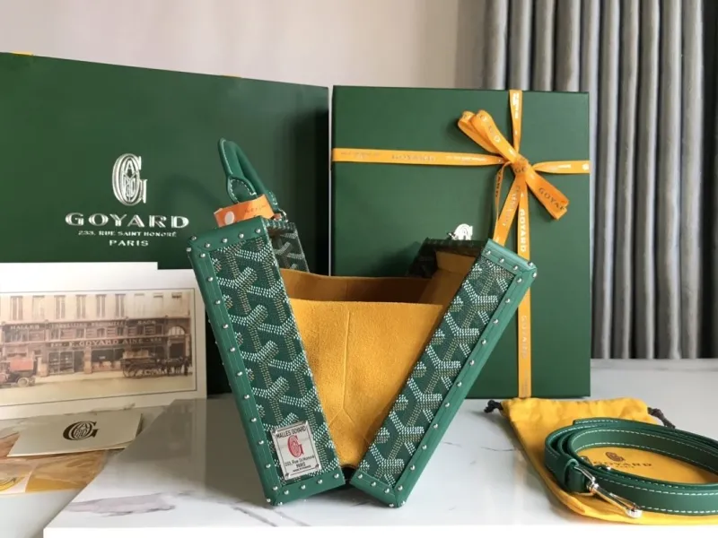 Goyard Green Valise Box Handbag - Image 7