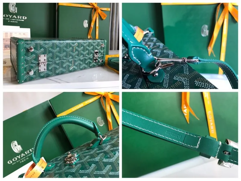 Goyard Green Valise Box Handbag - Image 9