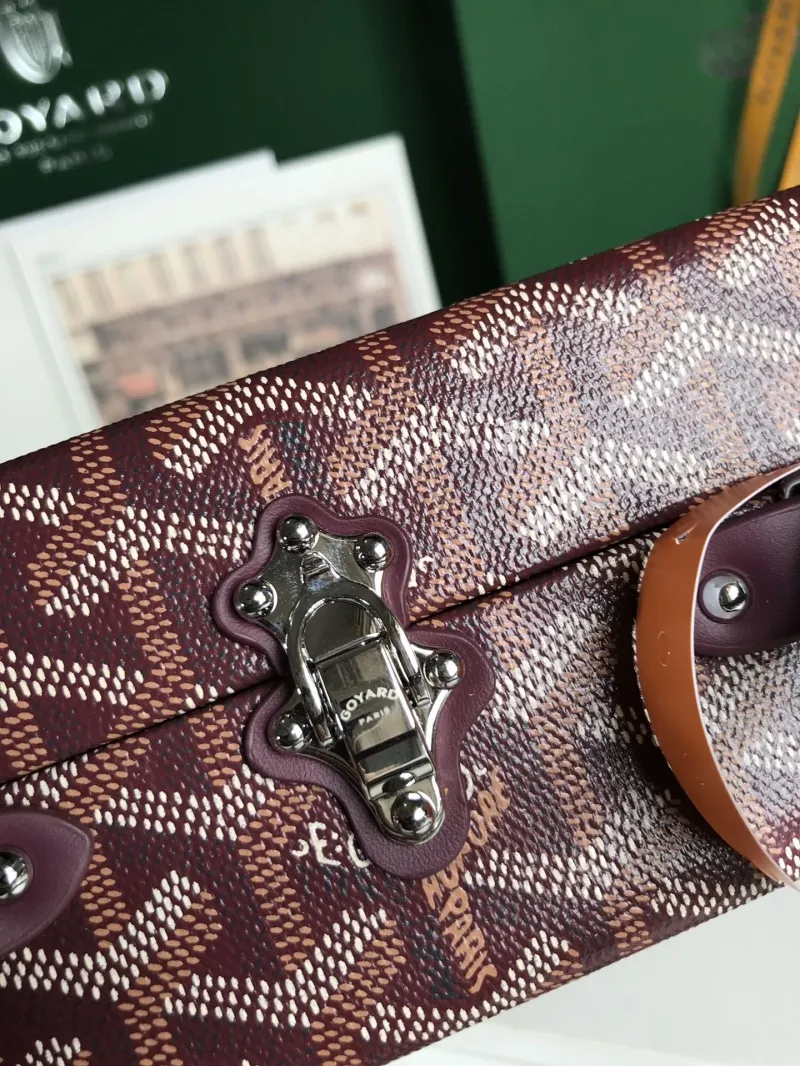 Goyard Women's Burgundy Trunk Handbag - Image 6