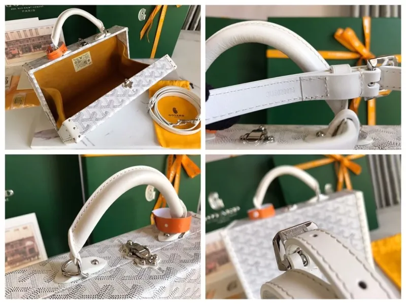 Goyard White Malle Trunk Bag with Strap - Image 9