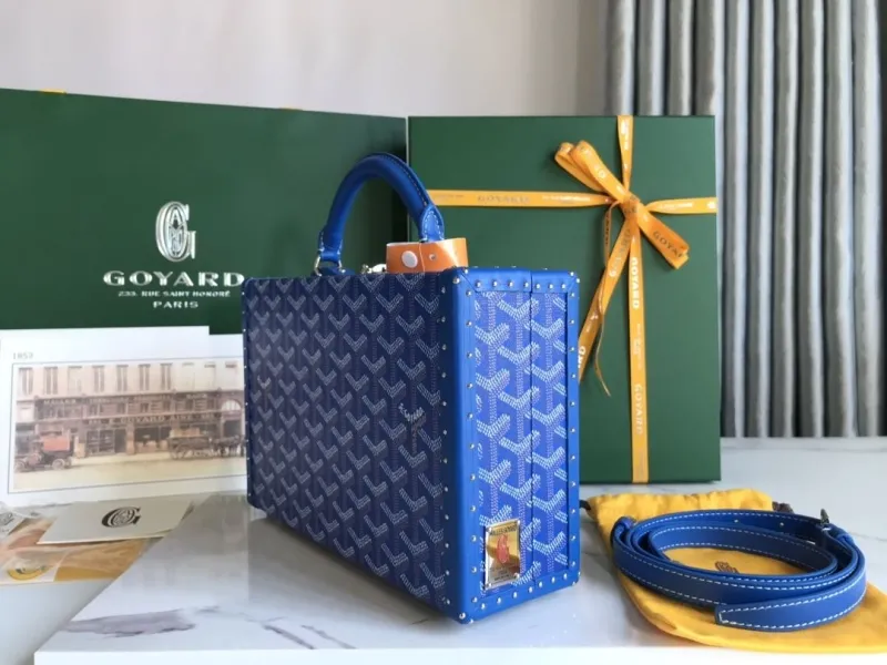 Alternative view of Goyard Blue Box Shoulder Bag 32