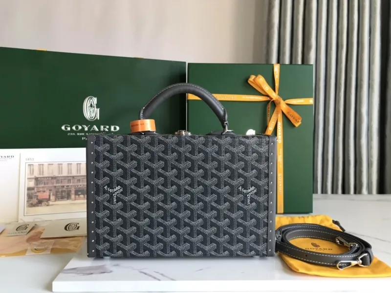 Goyard Gray Trunk Handbag with Shoulder Strap