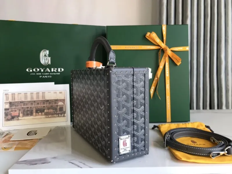 Alternative view of Goyard Gray Trunk Handbag with Shoulder Strap
