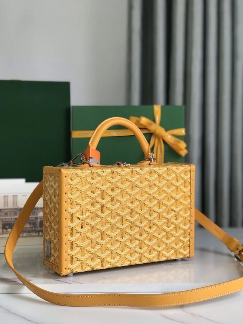 Luxury Goyard Yellow Box Crossbody Bag