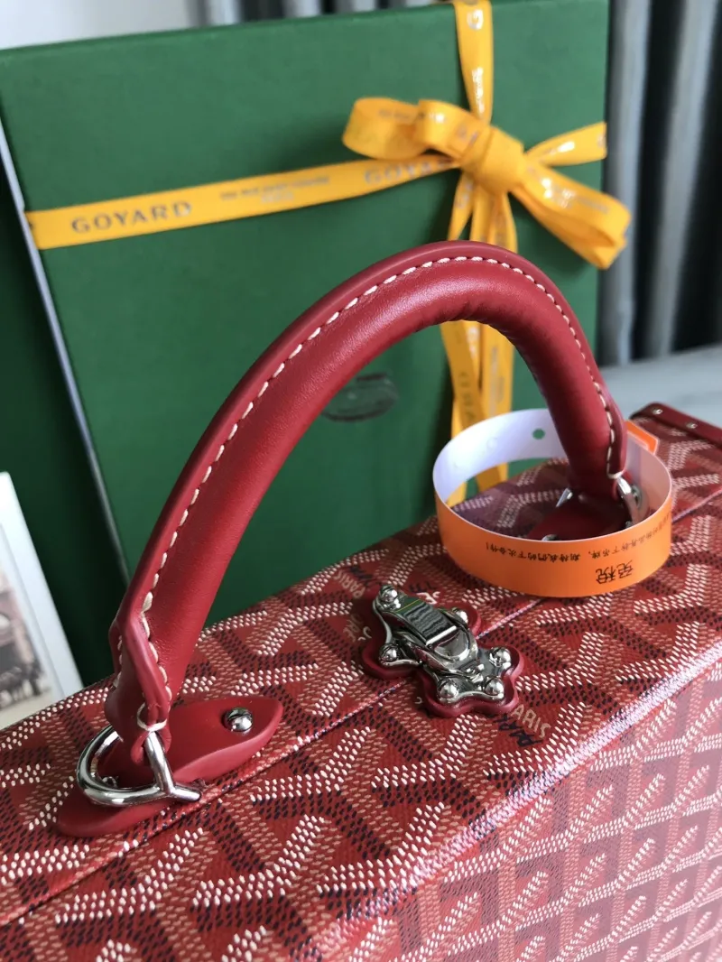 Goyard Red Box Handbag with Detachable Strap - Image 6