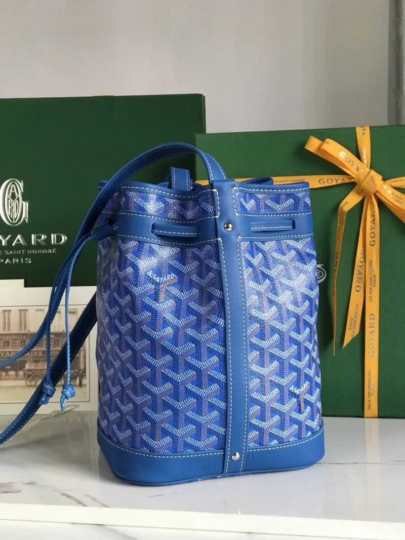 Goyard Blue Drawstring Bucket Bag - Image 3