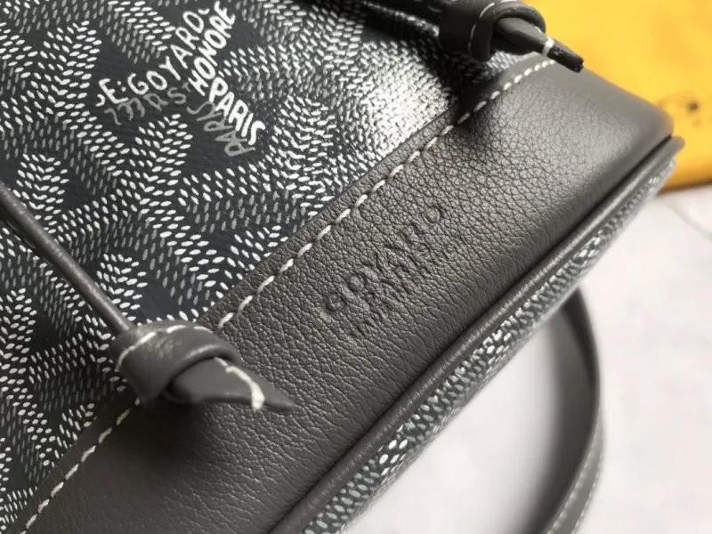 Goyard Dark Gray Crossbody Bucket Bag - Image 4