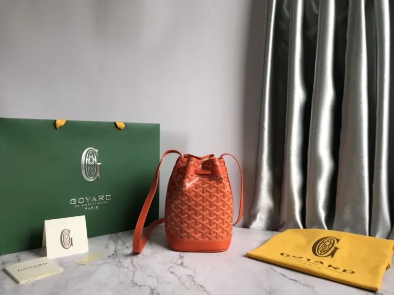 Goyard Orange Drawstring Bucket Bag - Image 3