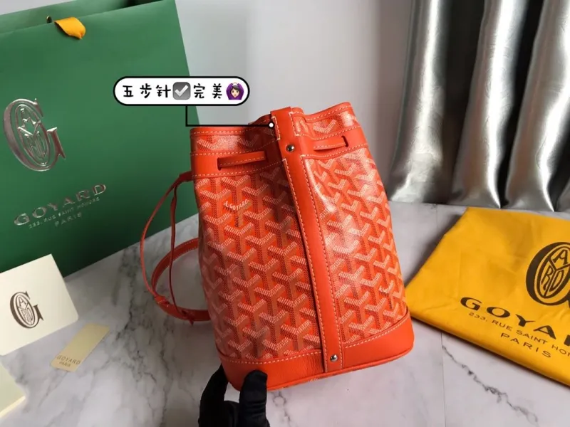 Goyard Orange Drawstring Bucket Bag - Image 4